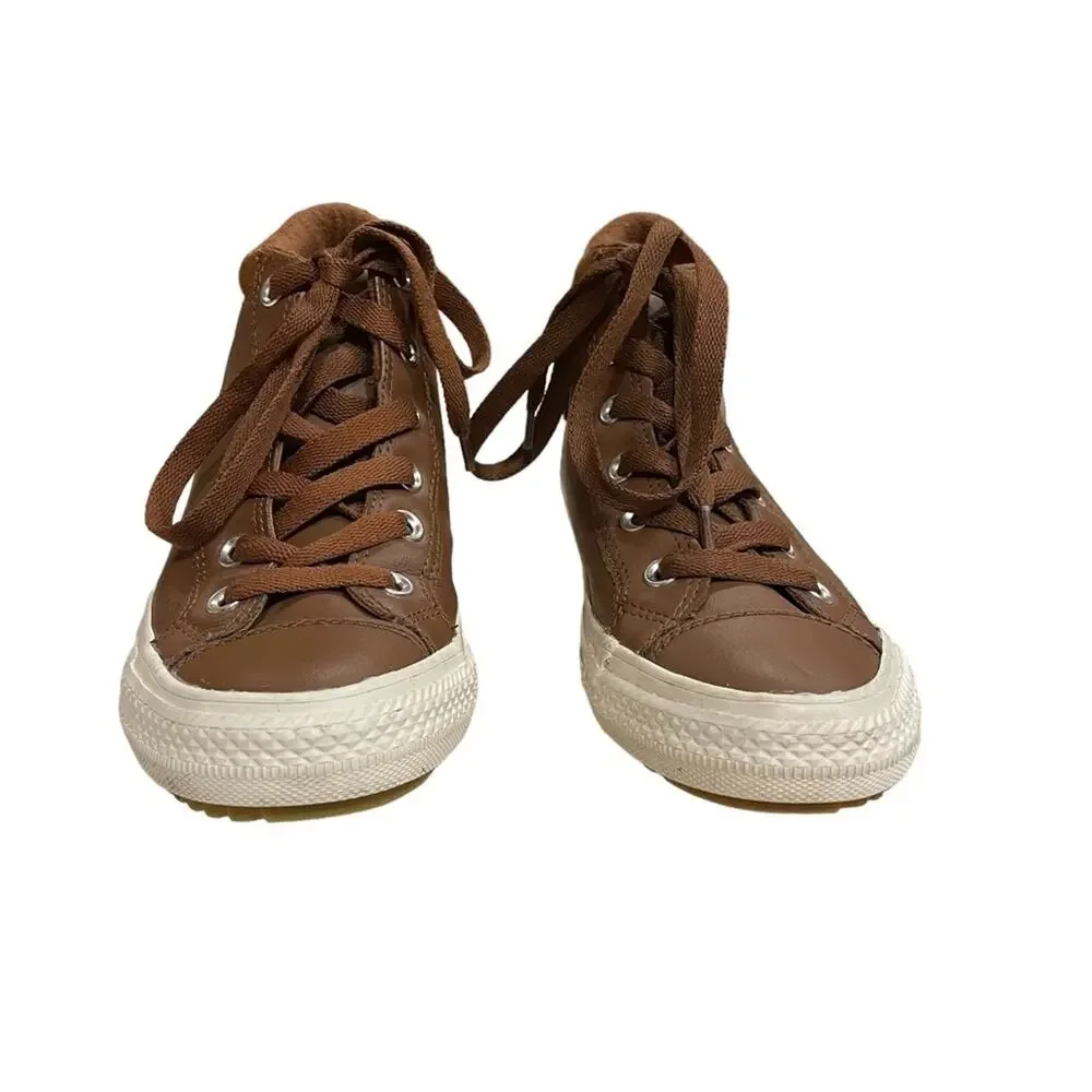 Converse All Star Chuck Taylor Shoes Unisex Size 4.5 Brown Leather Hi-Cut Casual